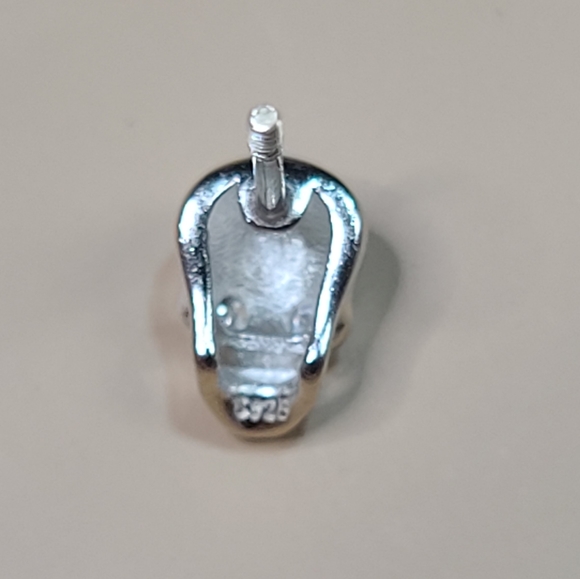 925 Sterling Silver Platinum Plated Skull CZ Punk - Picture 8 of 12